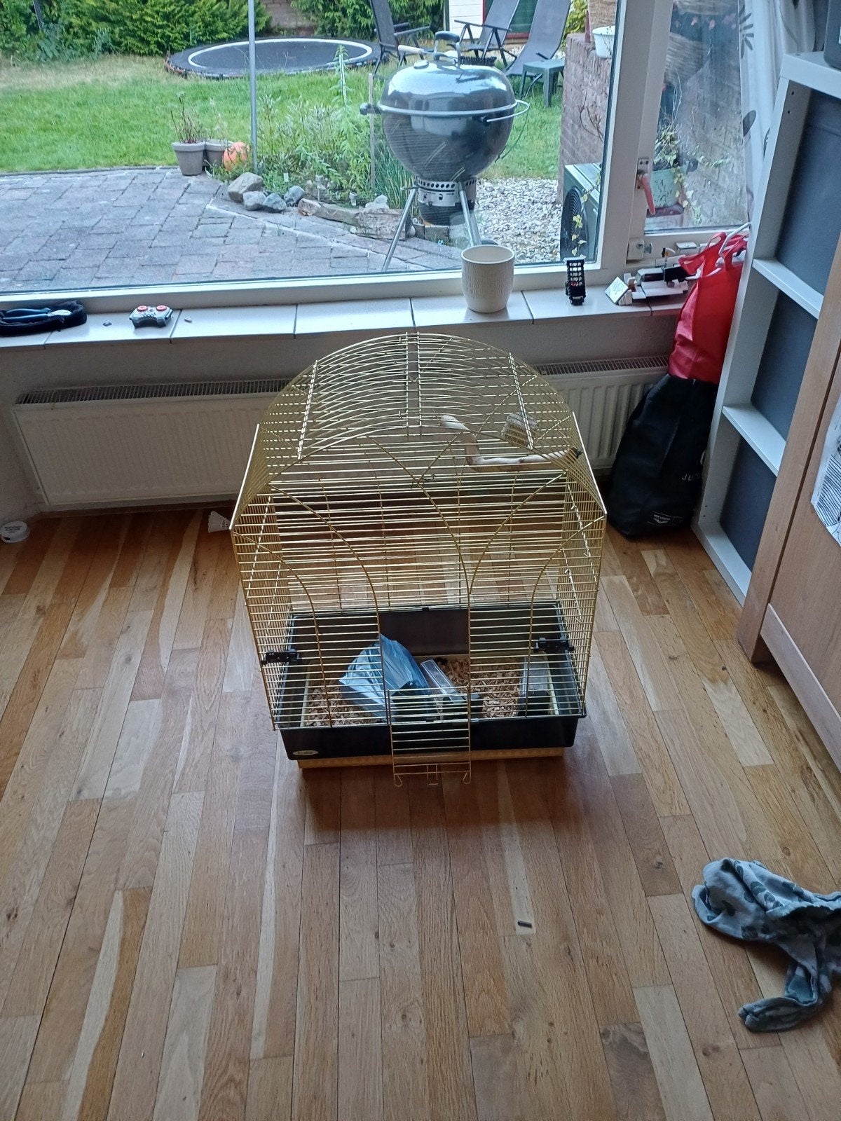 Vogelkooi, gebruikt iets beschadigd, Dieren en Toebehoren, Vogels | Hokken en Kooien, Ophalen of Verzenden, Gebruikt, Metaal, Vogelkooi