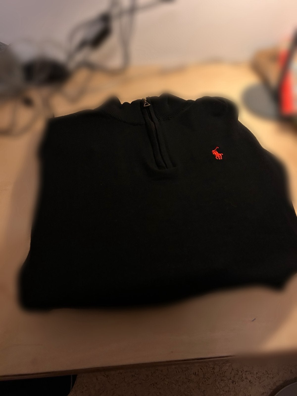 Zwarte ralph lauren polo cotton quarter zip, Ophalen of Verzenden, Zo goed als nieuw, Maat 56/58 (XL), Zwart