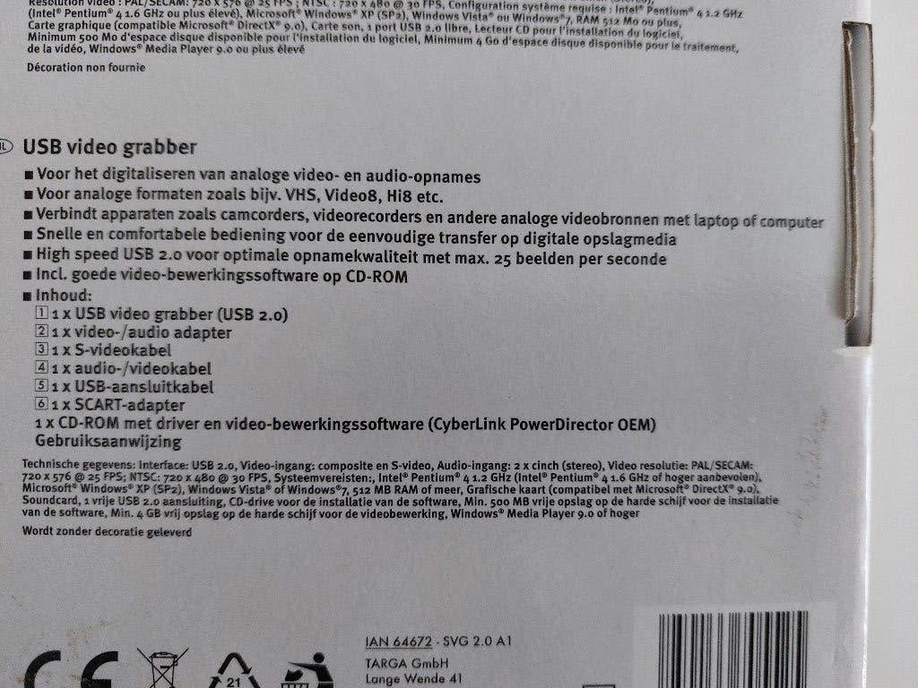 VHS videoband naar USB converter grabber, Ophalen of Verzenden, Zo goed als nieuw