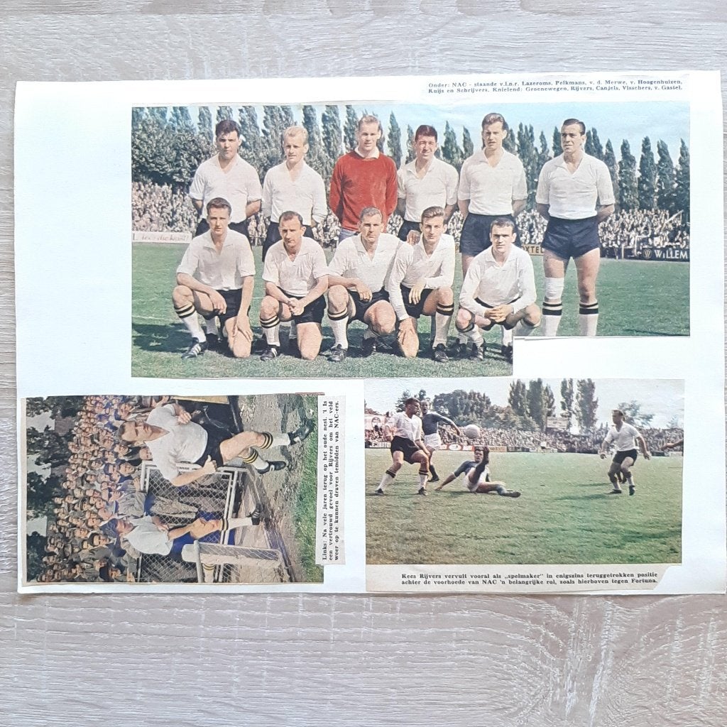 Mini poster NAC Eredivisie 1960-61 elftal & namen  actiefoto, Verzenden, Gebruikt, NAC Breda, Poster, Plaatje of Sticker
