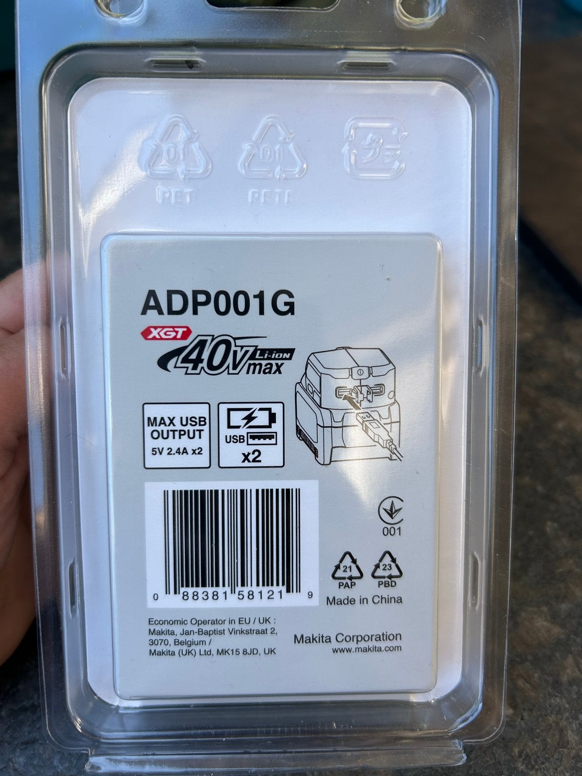 Makita ADP001G XGT 40V Max USB-oplaadadapter, Ophalen of Verzenden, Nieuw, Overige typen, Makita