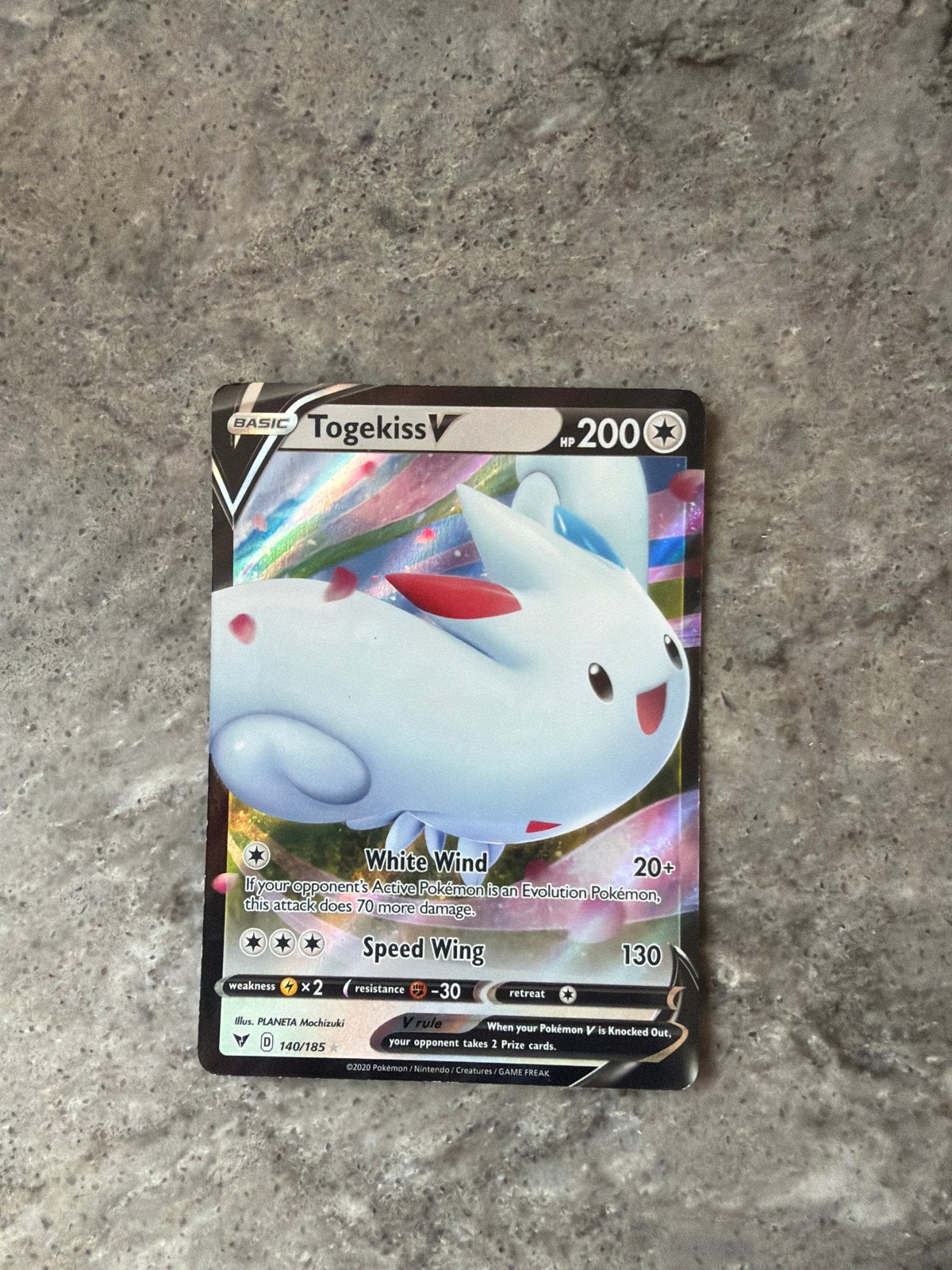 Togekiss V Pokémon Kaart - D 140/185, Ophalen of Verzenden, Zo goed als nieuw, Losse kaart