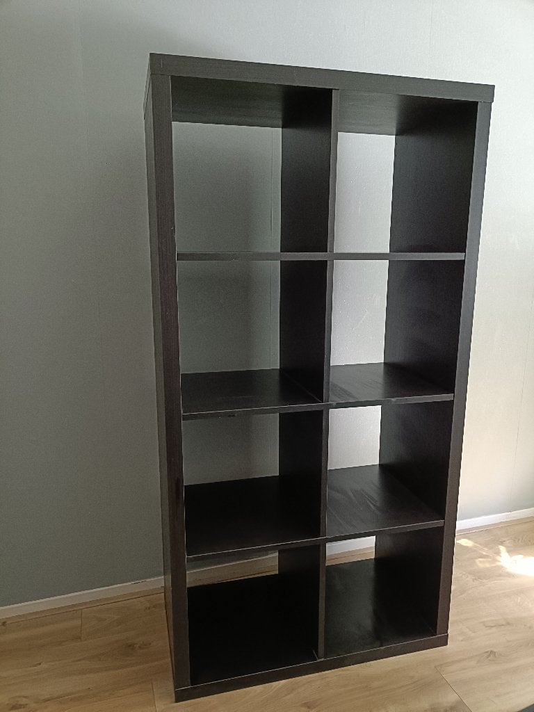 Kallax kast 8 vakken zwartbruin, Ophalen, 100 tot 150 cm, 50 tot 100 cm, Zo goed als nieuw