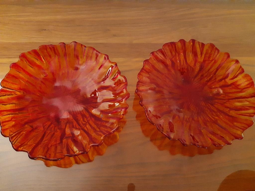 2 Walther Glas schalen, Ophalen, Schaal, Rond, Glas
