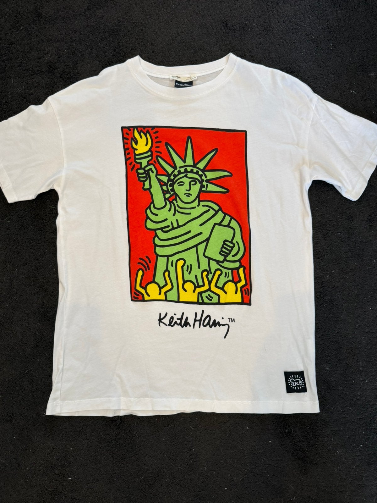 Shirt Pull&Bear wit New York standbeeld maat S, Wit, Ophalen of Verzenden, Zo goed als nieuw, Korte mouw