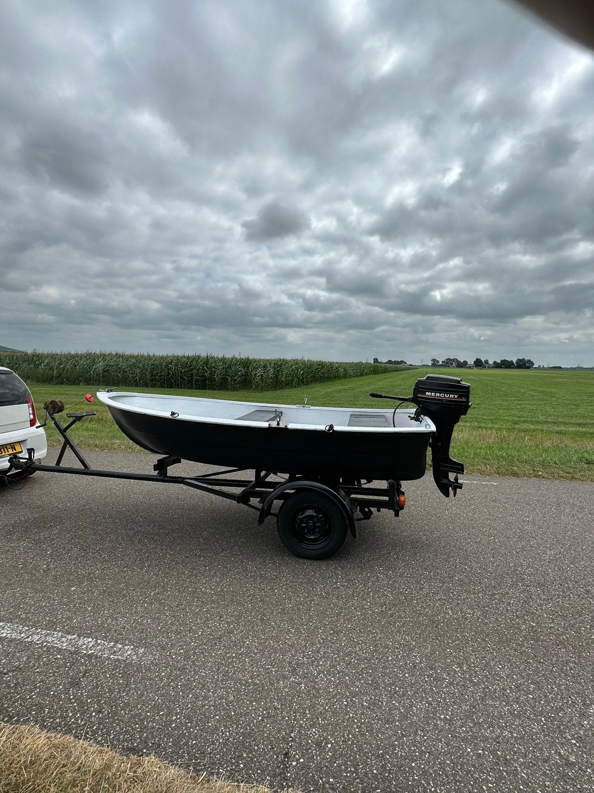 Nette polyester boot met 7,5 pk Mercury en trailer, Overige merken, Buitenboordmotor, Nieuw, Trailer