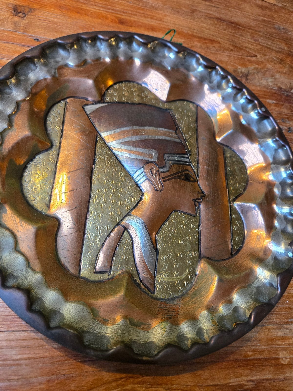 Mooie Wandplaat Nefertiti, Metaal, 26 cm, Ophalen of Verzenden, Zo goed als nieuw