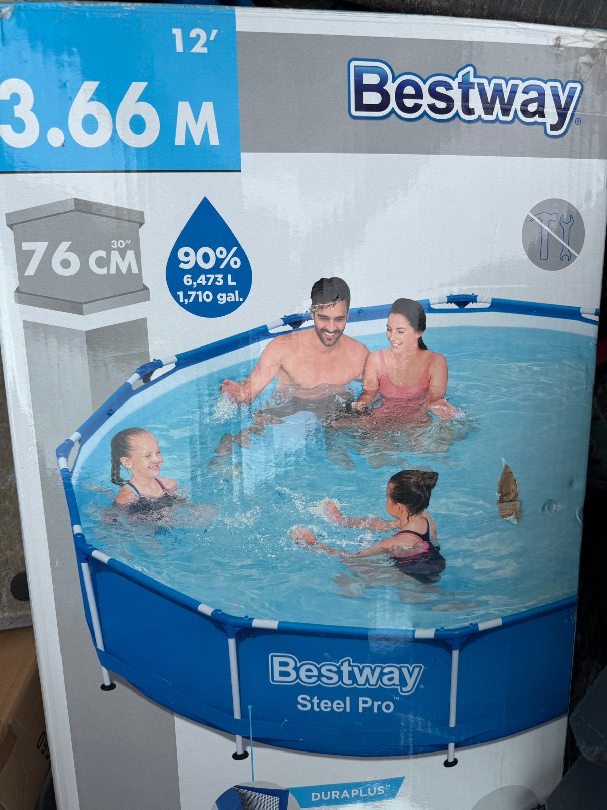 Bestway zwembad geheel compleet, Ophalen, Zo goed als nieuw, Opzetzwembad, Rechthoekig