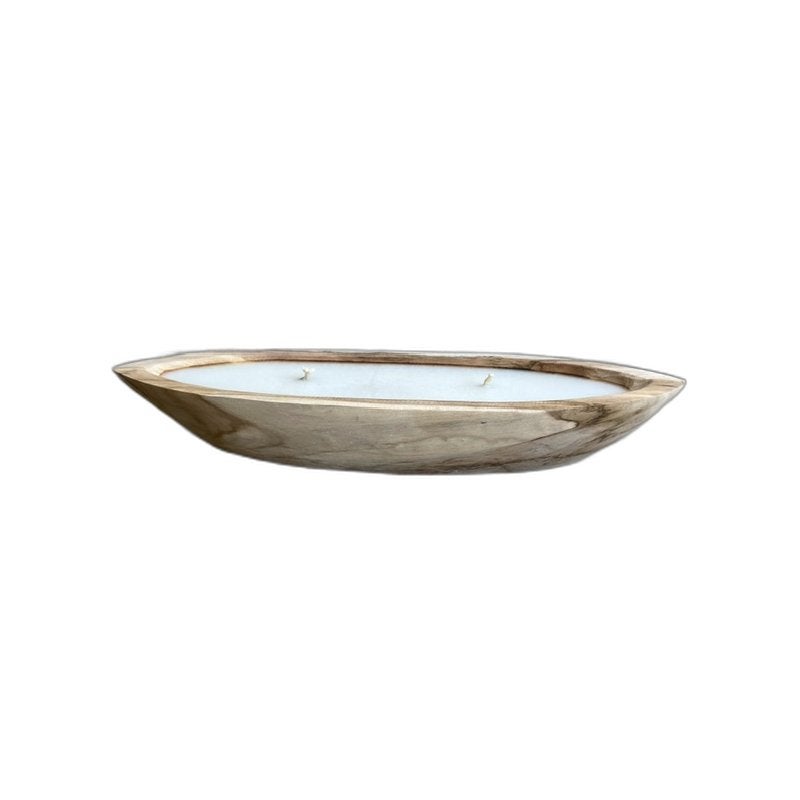Grote Houten Bootkaars Perahu – Handgemaakte Sfeerkaars, Overige onderwerpen, Handgemaakt, 20 - 50 cm, Wit