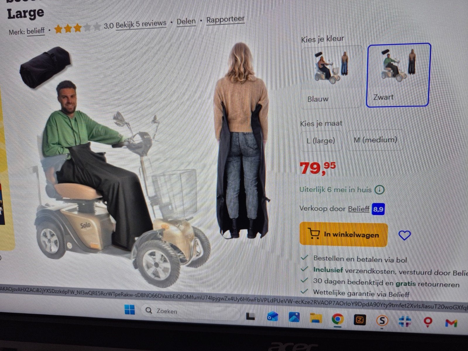 Scootmobiel deken., Ophalen