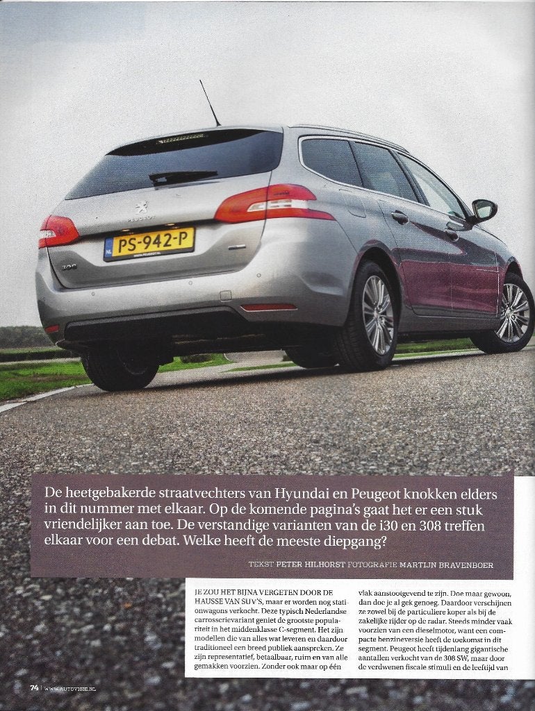 Autovisie test Hyundai i30 Wagon versus Peugeot 308 SW 2017, Ophalen of Verzenden, Gelezen, Peugeot