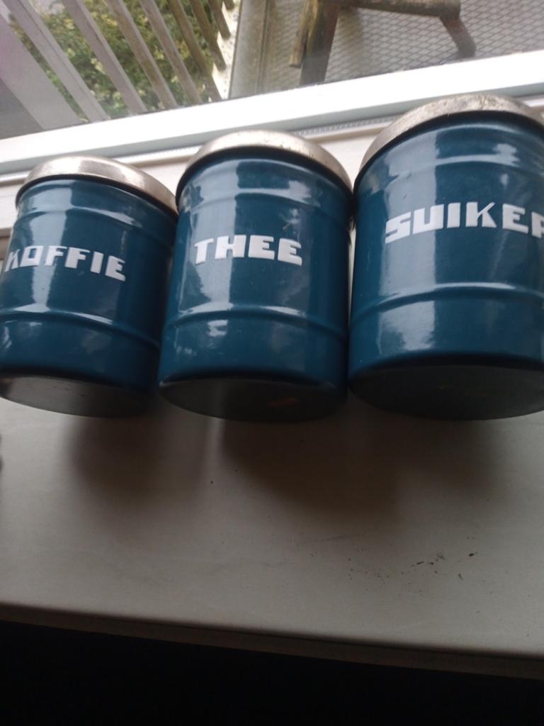 EMAILLE BUSSEN BLAUW uit de jaren 50, Antiek en Kunst, Ophalen