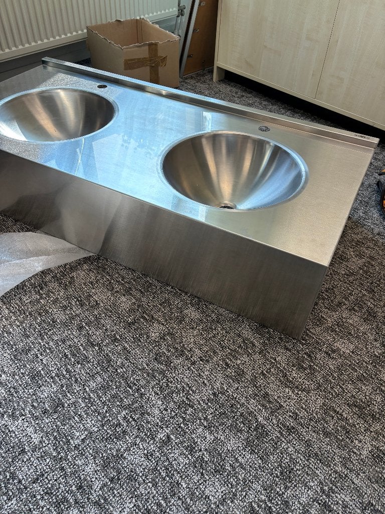 RVS dubbele wasbak, Ophalen, Nieuw, Rvs, Wastafel