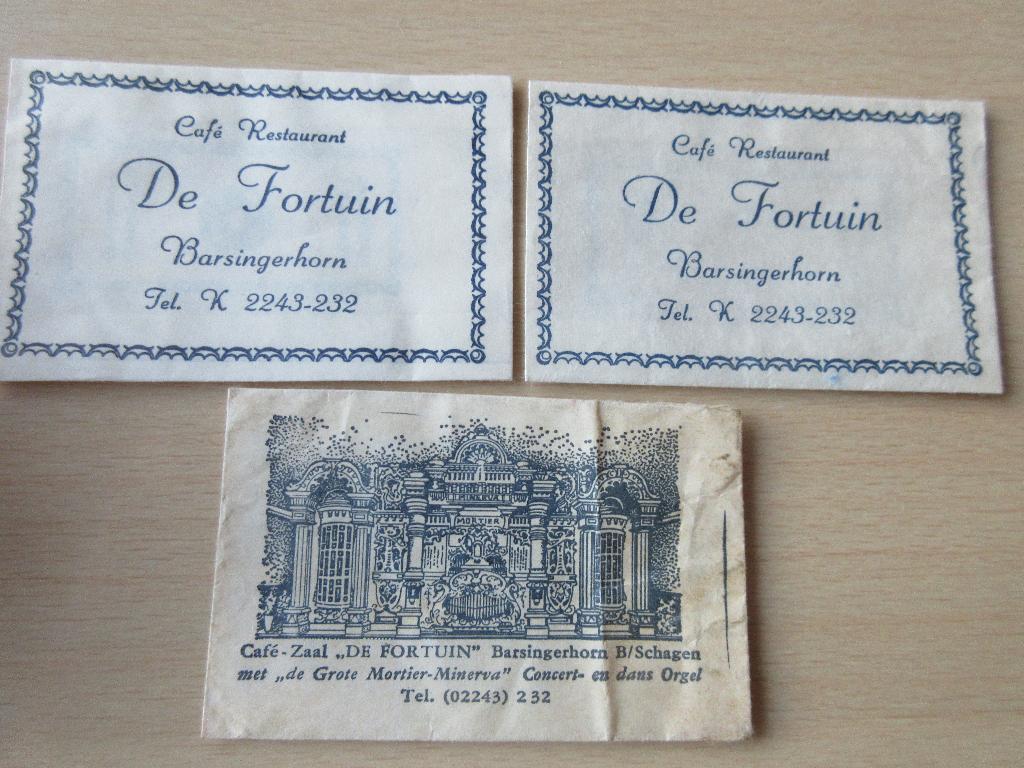 3 x Barsingerhorn, café-rest. De Fortuin, Verzamelen, Verzenden, Nederland