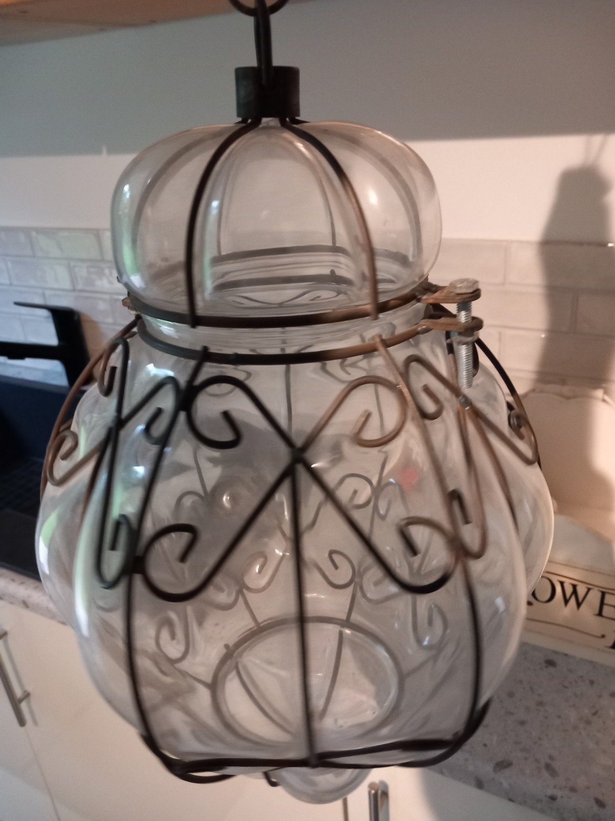 Venitiaanse hanglamp, Ophalen, Gebruikt