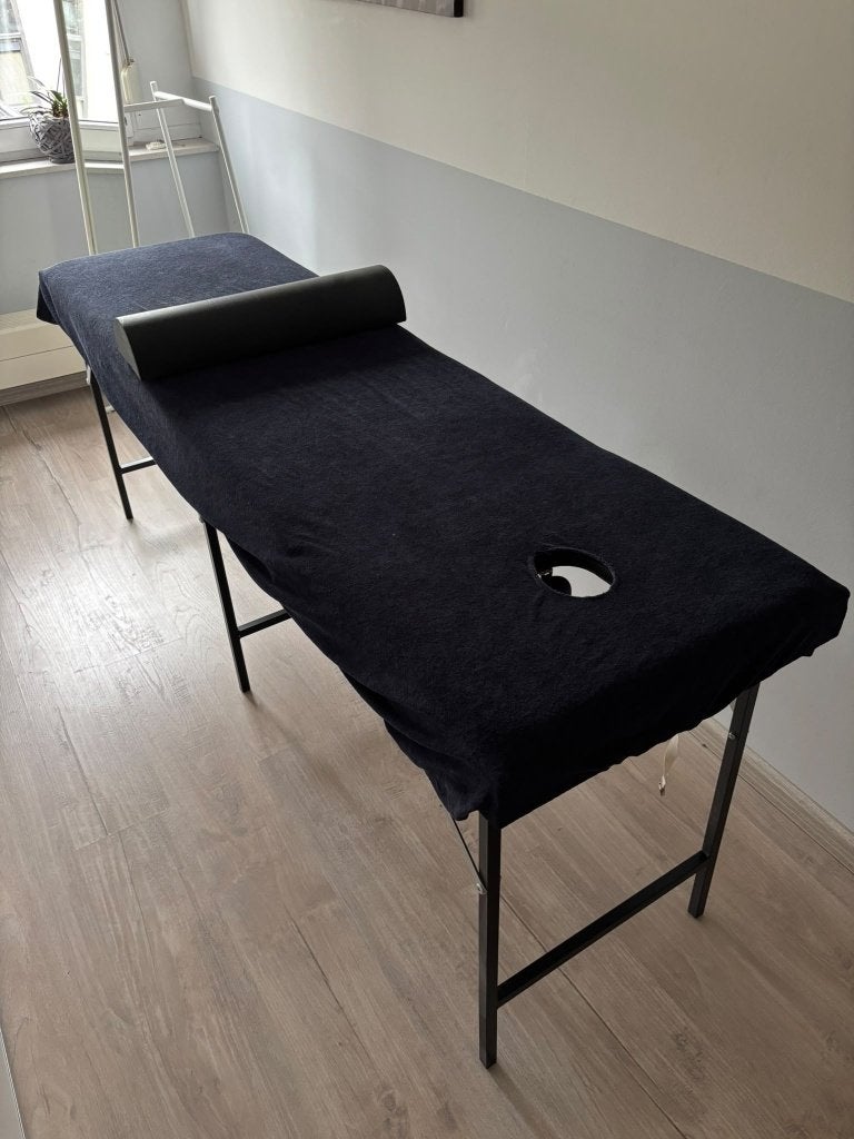 Massagetafel opklabare inclusief laken en knierol, Sport en Fitness, Ophalen, Zo goed als nieuw, Massagetafel