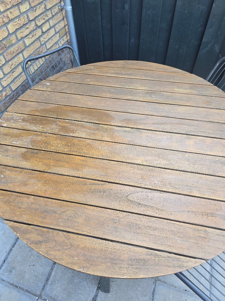 Ronde tuin tafel met 4 stoelen, Tuin en Terras, Tuintafels, Ophalen, Gebruikt, Rond