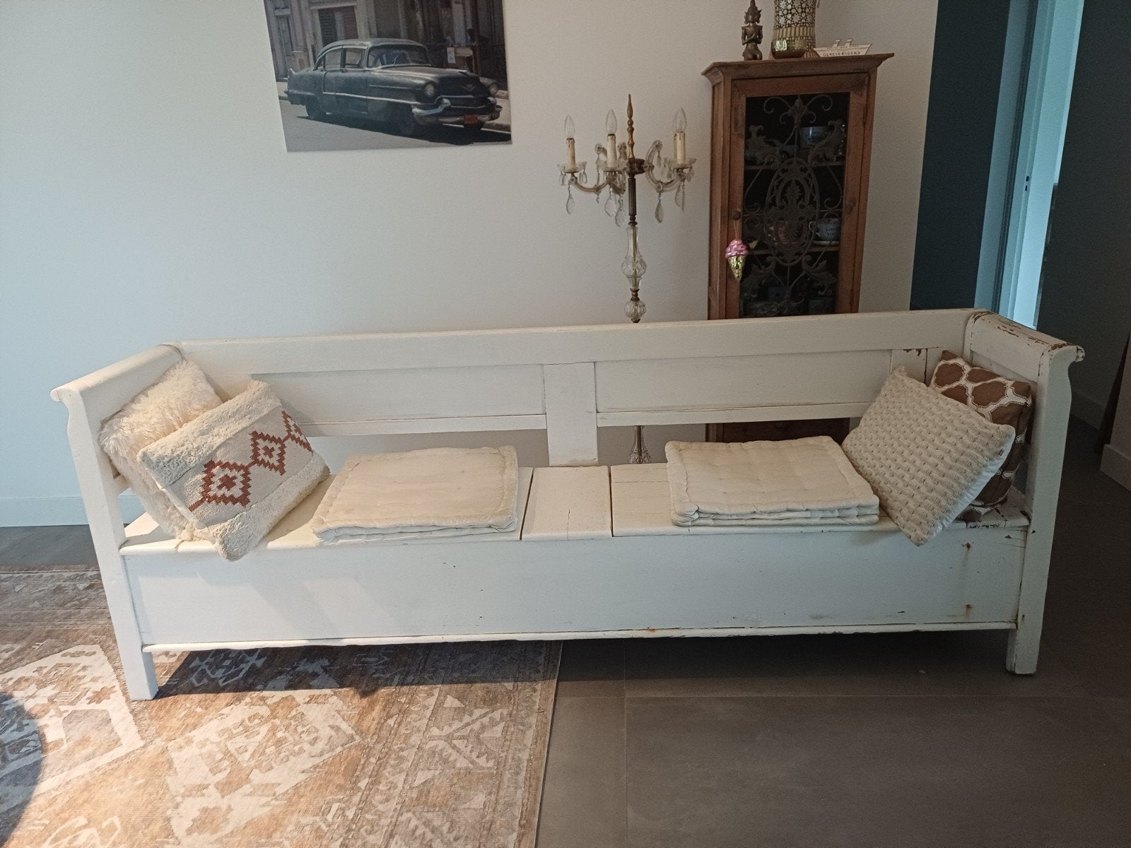 Oude houten klepbank., Ophalen, Gebruikt, Minder dan 150 cm