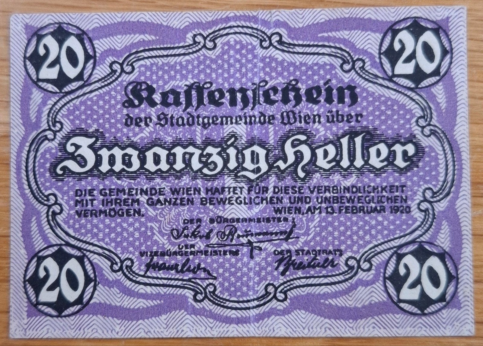 143# Oostenrijk 20 Heller 1920, Postzegels en Munten, Bankbiljetten | Europa | Niet-Eurobiljetten, Ophalen of Verzenden, Oostenrijk