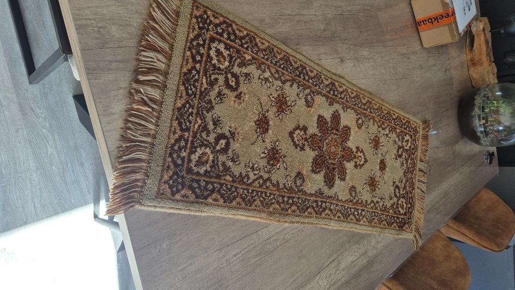 Vintage handgeknoopt Perzische tafelloper (3), Ophalen of Verzenden, Zo goed als nieuw, Rechthoek, Binnen