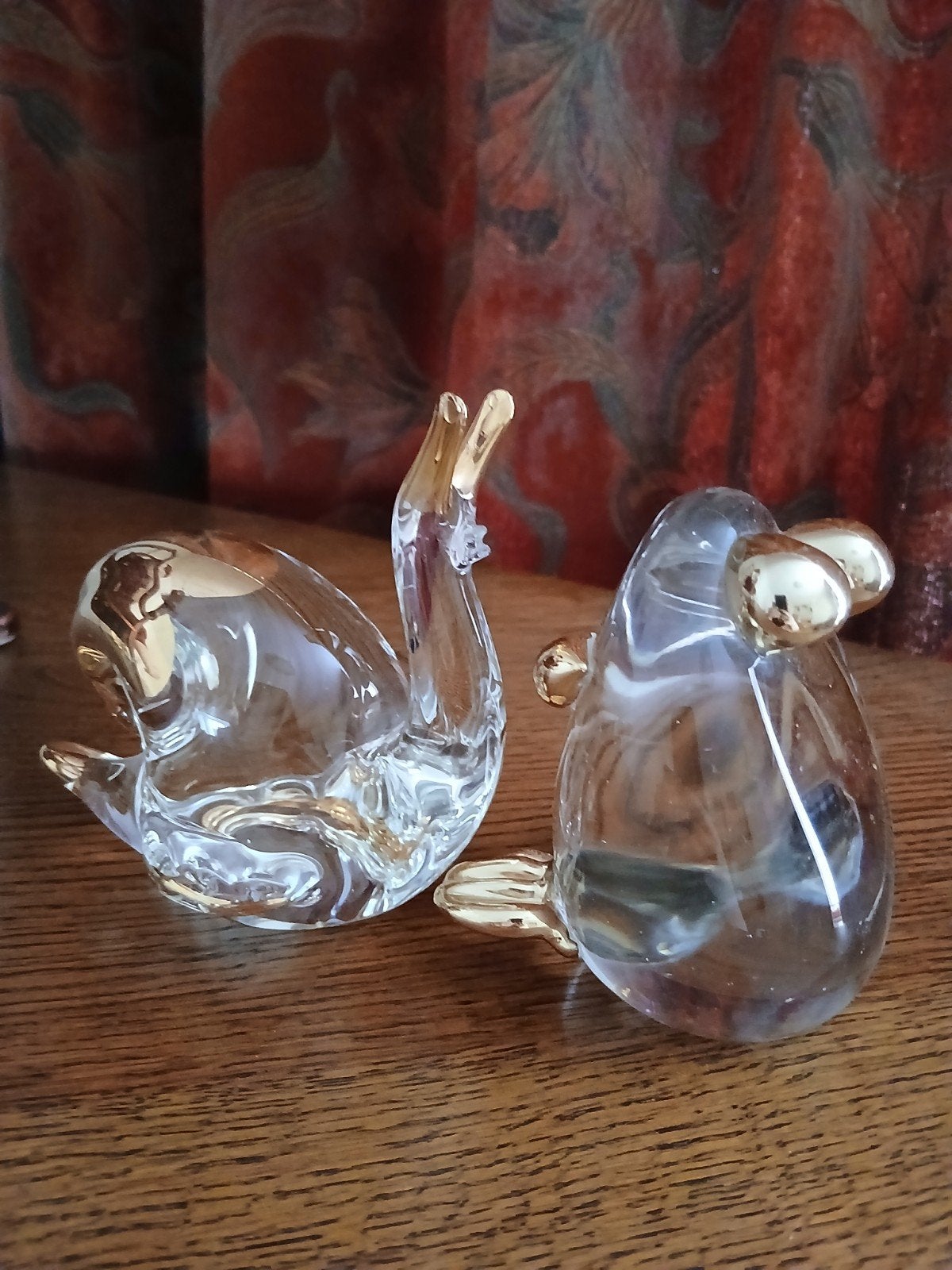 Glazen slak en kikker met gouden accenten, Ophalen