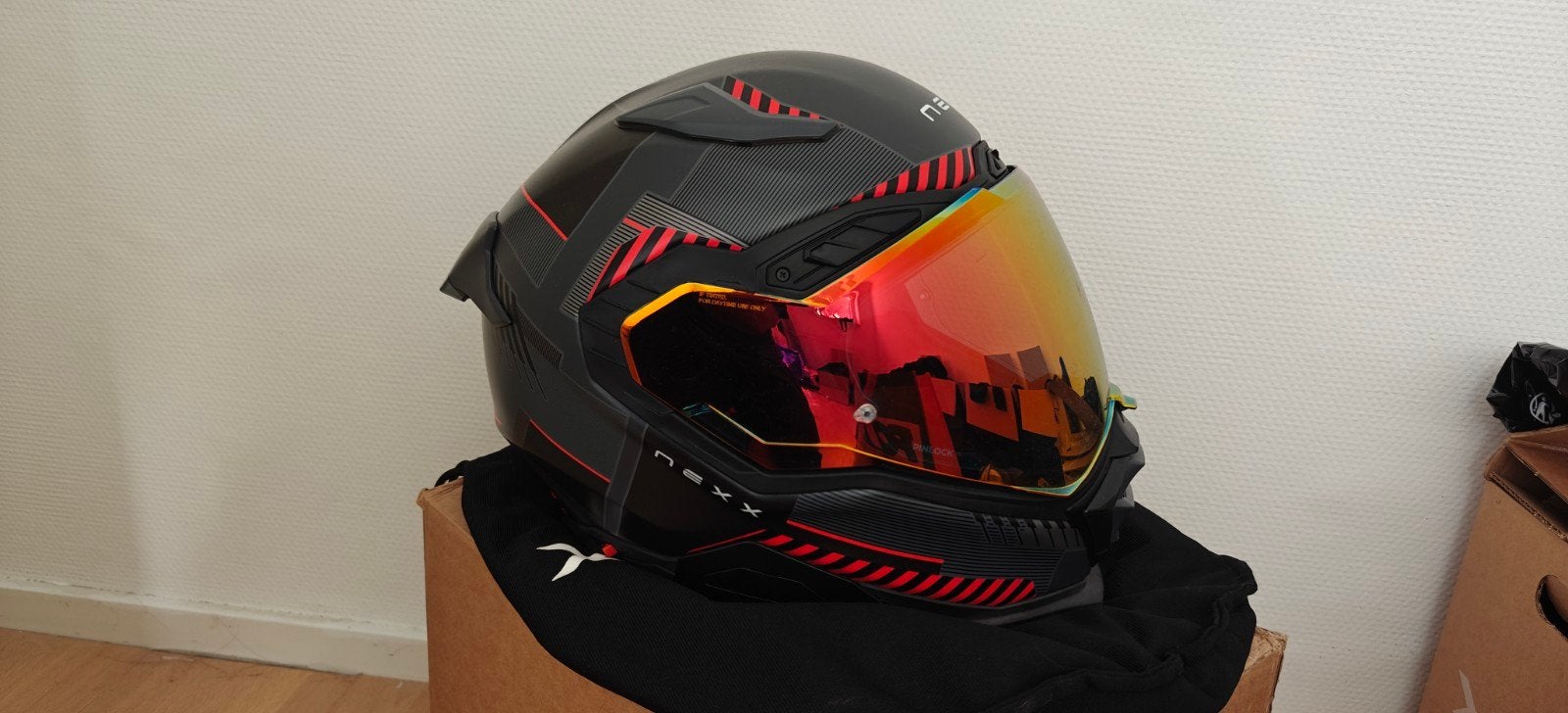 Nexx X.WST3 Fluence – Mat Grijs/Rood – Maat S (55/56), Overige merken, Dames, Ophalen of Verzenden, Integraalhelm