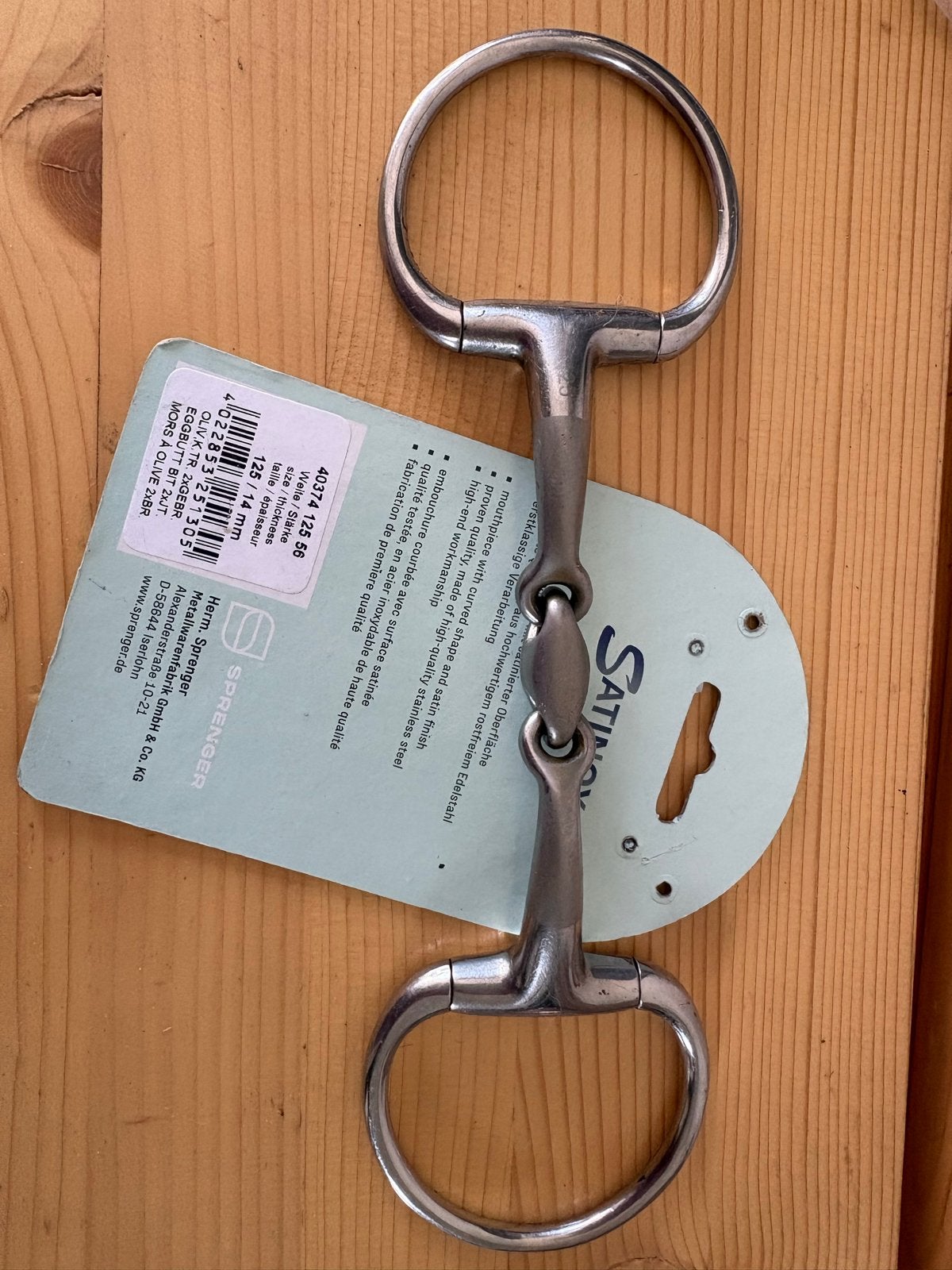 Sprenger bustrens satinox dubbel gebroken 14mm, Dieren en Toebehoren, Ophalen of Verzenden, Dressuur