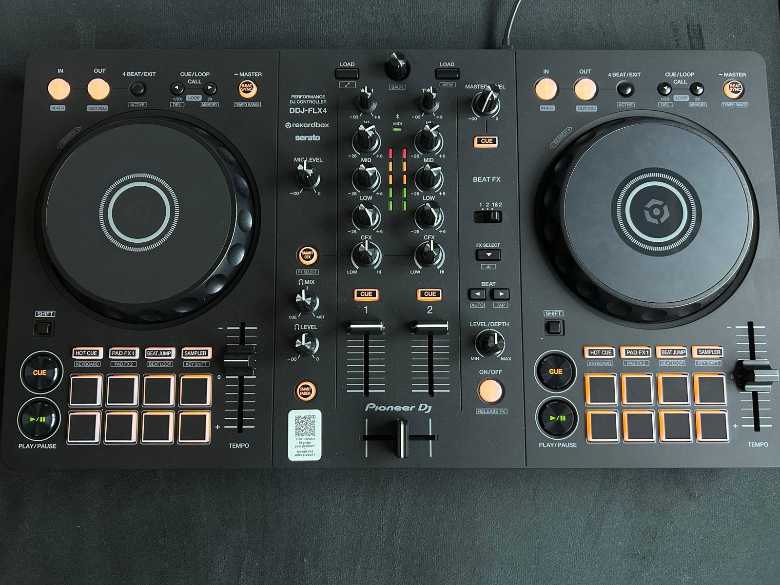 Pioneer DJ DDJ-FLX4 DJ-controller met USB-C kabel, Ophalen, Nieuw, Draaitafel, Pioneer