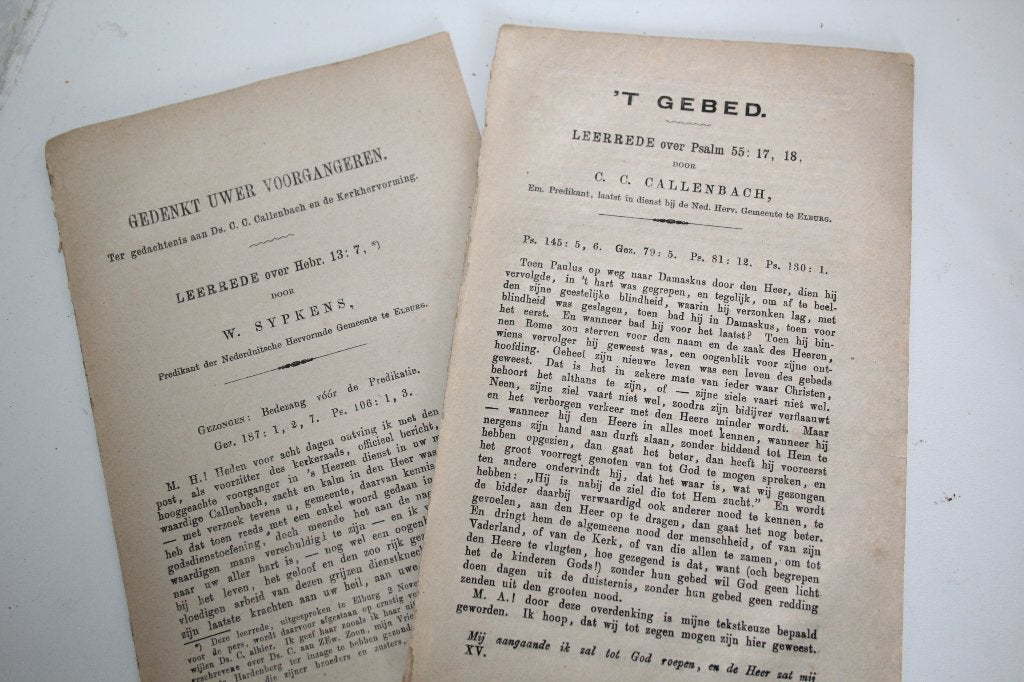 Tweetal preken C.C. Callenbach / W. Sypkens te Elburg, Boeken, Ophalen of Verzenden, Gelezen, Christendom | Protestants