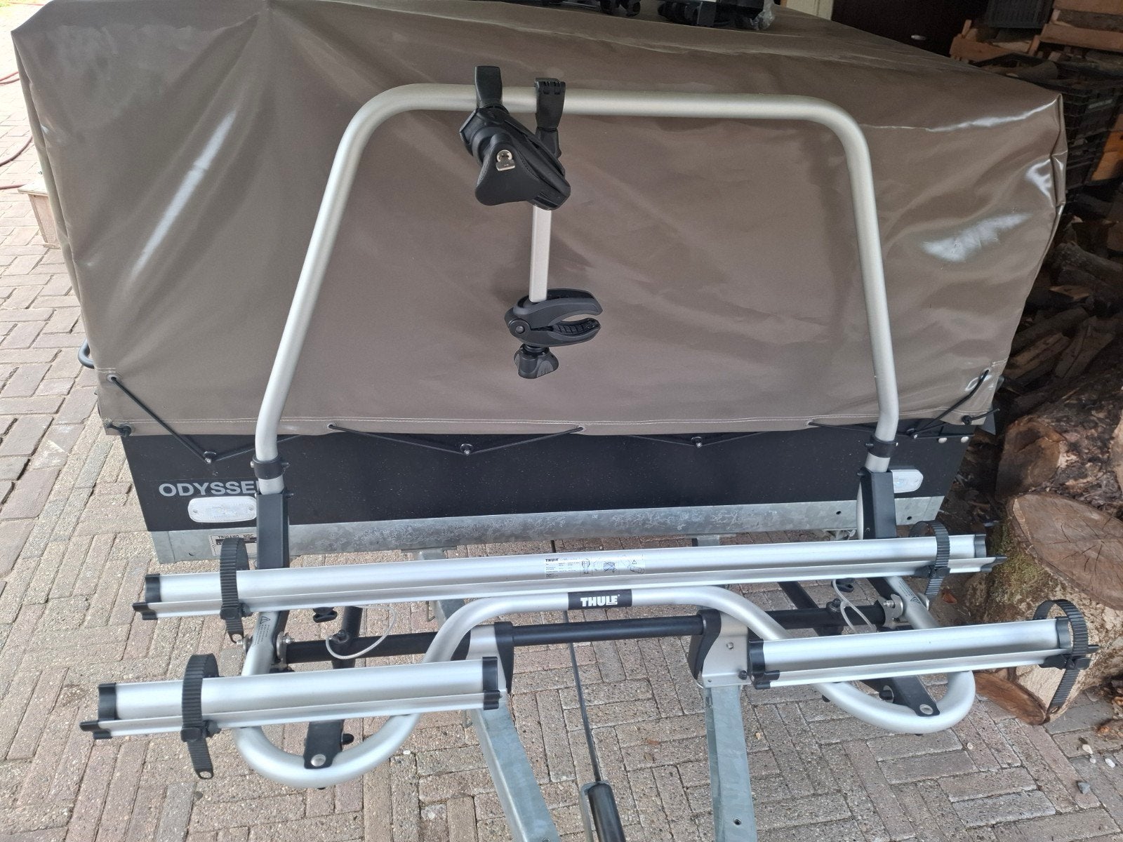 Fietsendrager 2 fietsen dissel thule, Caravans en Kamperen, Ophalen, Gebruikt
