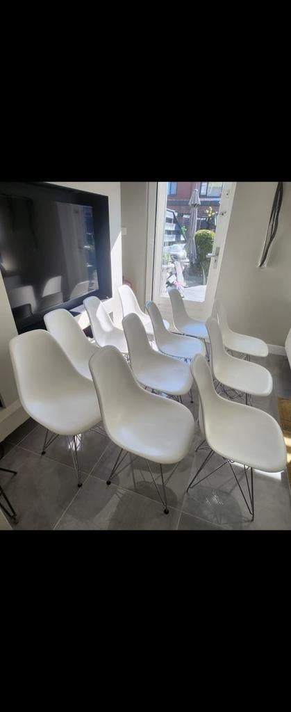Vitra Charles & Ray Eames stoelen  11 stuks, Huis en Inrichting, Stoelen, Gebruikt, Wit, Ophalen of Verzenden, Metaal