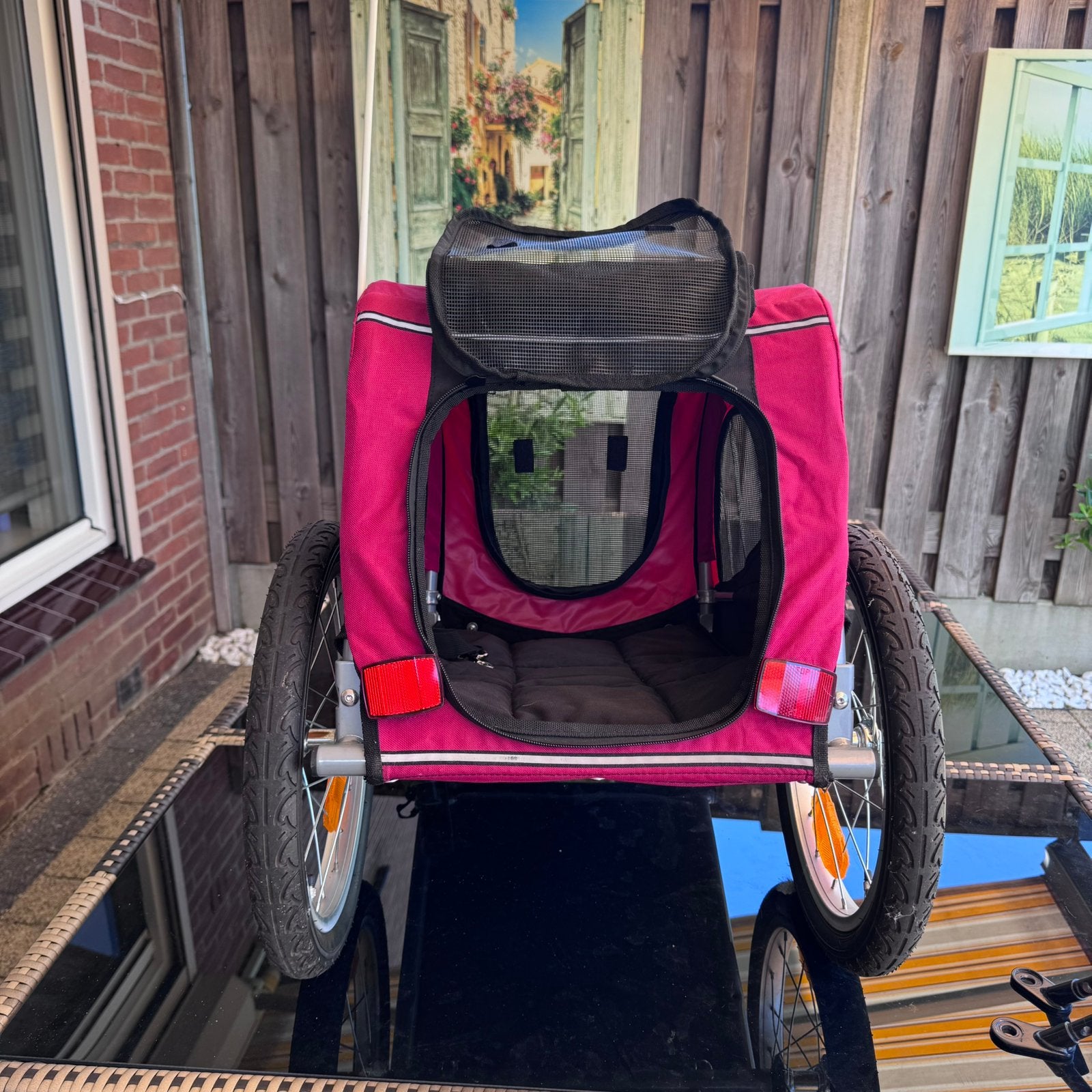 Trixie hondenkar zwart / rood 60/53/60cm NIEUW, Ophalen, Vering, Minder dan 20 kg, Nieuw