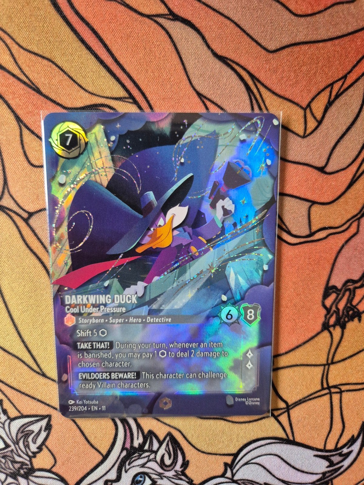 Disney Lorcana Darkwing Duck Enchanted CH11, Ophalen, Nieuw, Losse kaart, Foil