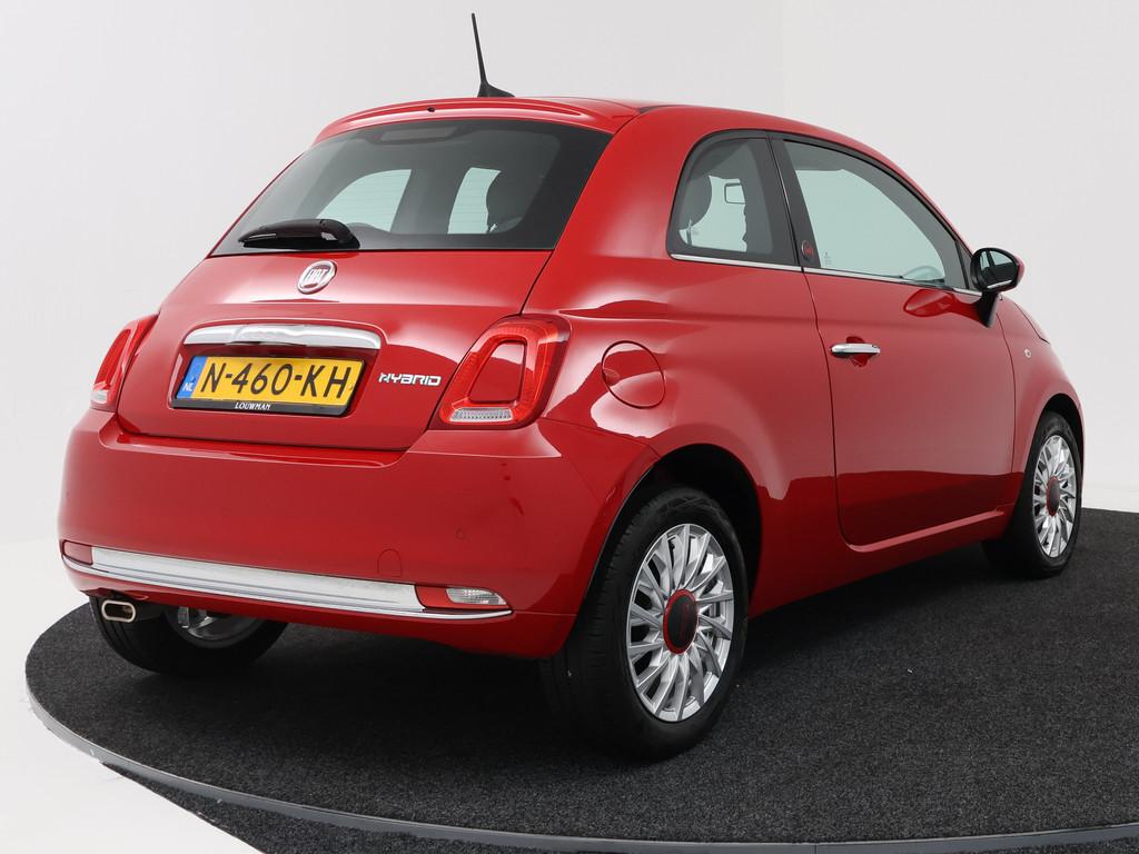 Fiat 500 1.0 Hybrid RED | Climate control | Panoramadak | Pa, Auto's, 12 maanden, Stof, 4 stoelen, Origineel Nederlands