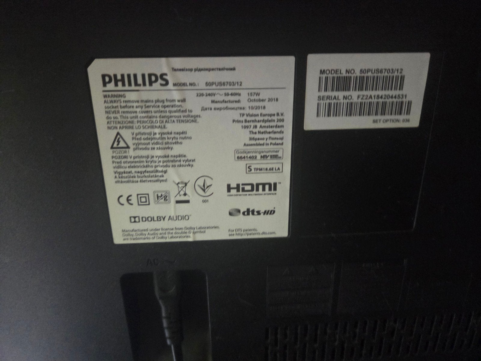 Philips Ambilight smart tv 50", Philips, 50 Hz, Ophalen of Verzenden, Zo goed als nieuw