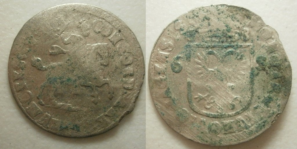 Nijmegen Rijderschelling 1689 (lichte vouw), Postzegels en Munten, Munten | Nederland, Vóór koninkrijk, Zilver, 25 cent, Ophalen of Verzenden