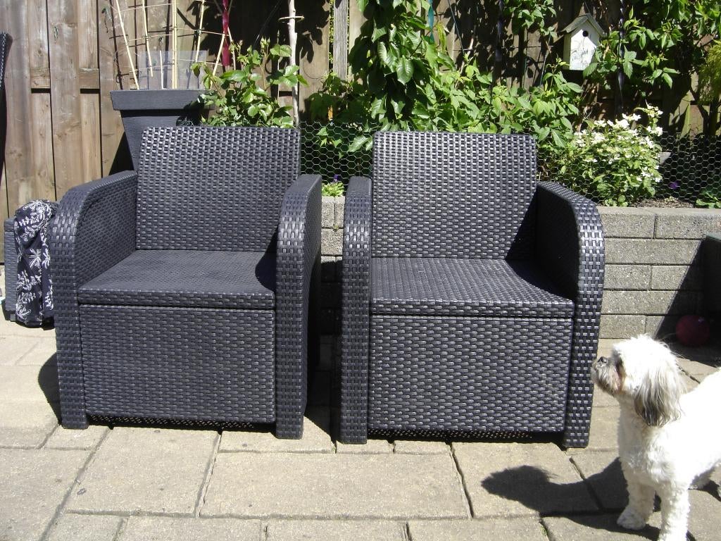 2  tuinstoelen allibert, Ophalen, Gebruikt, Wicker