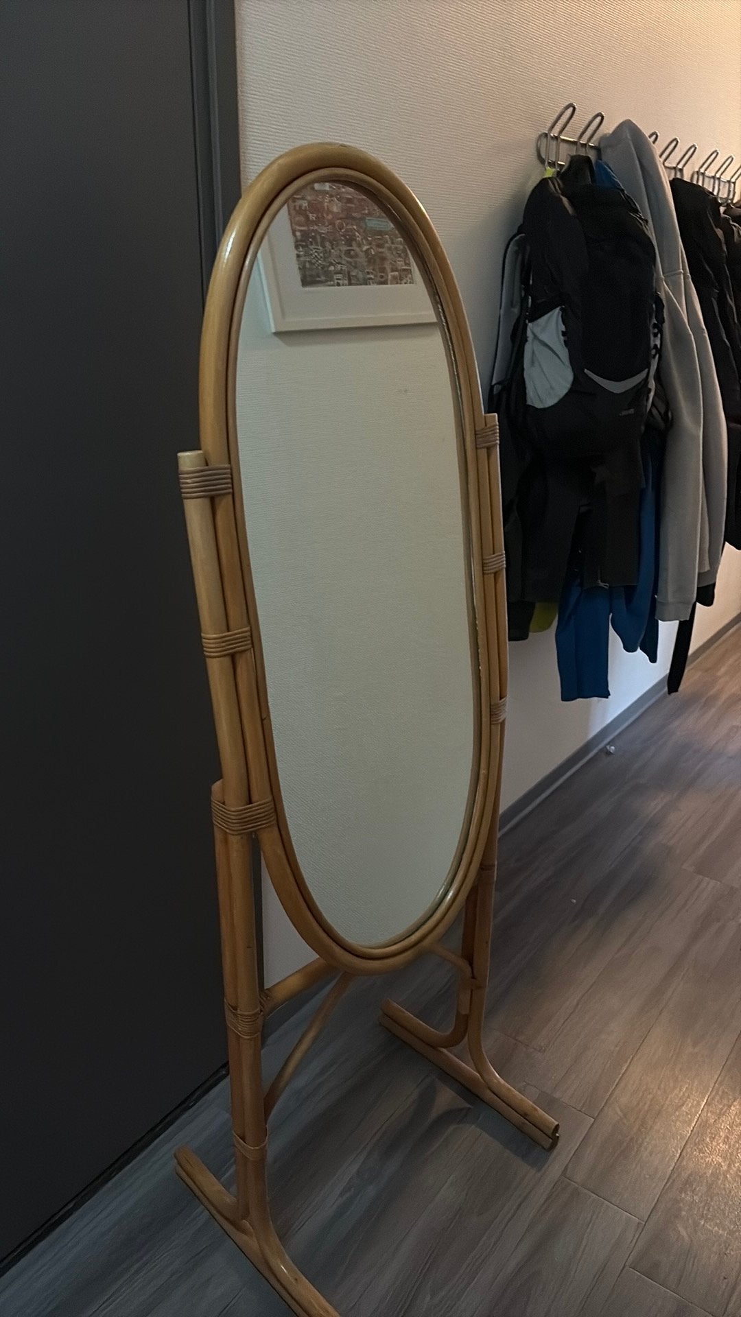 Bamboe spiegel, Ophalen, Gebruikt, 75 tot 100 cm, 150 tot 200 cm