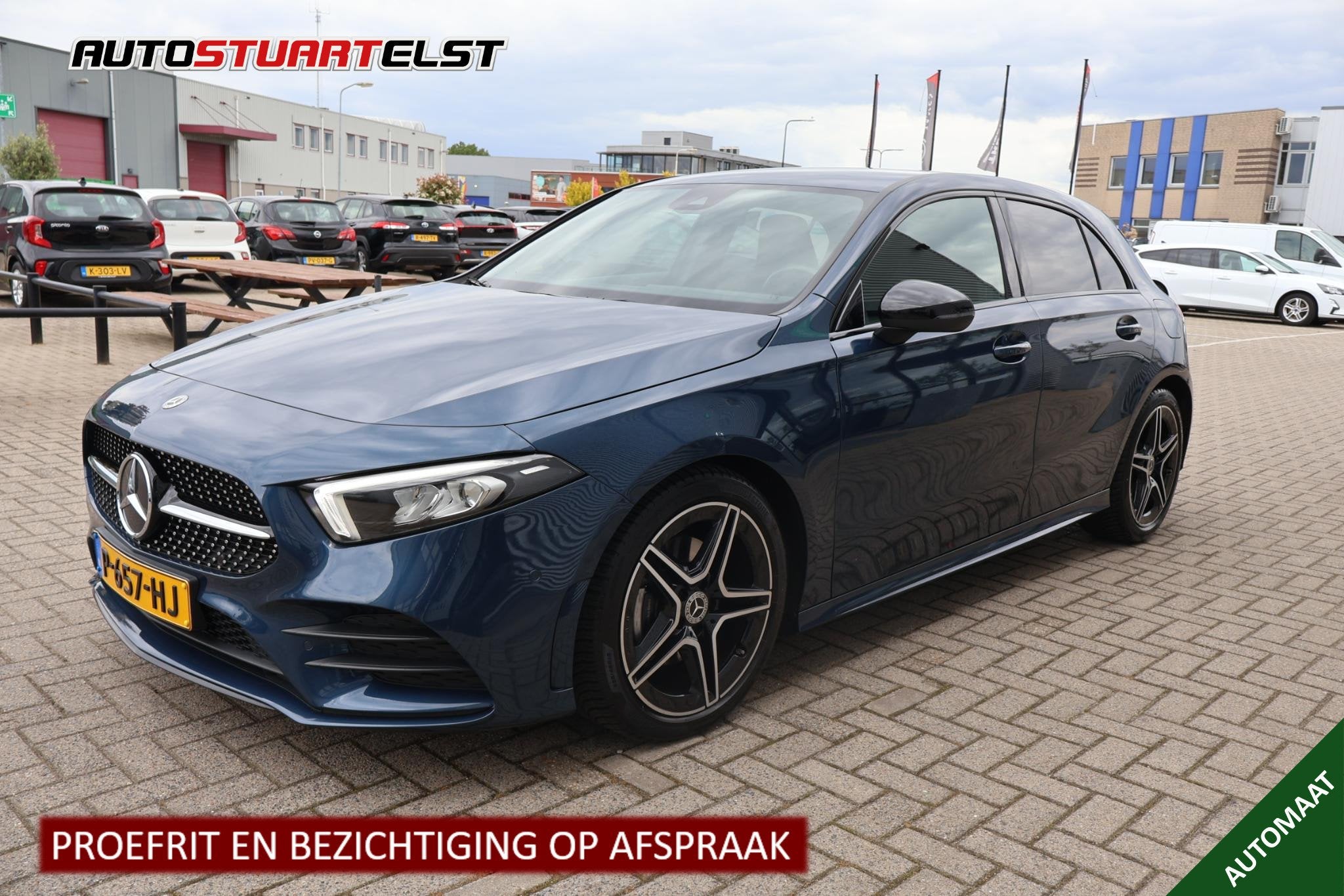 Mercedes-Benz A-klasse 180 Business Solution AMG 1e Eigenaar, 136 pk, Gebruikt, 4 cilinders, Leder en Stof
