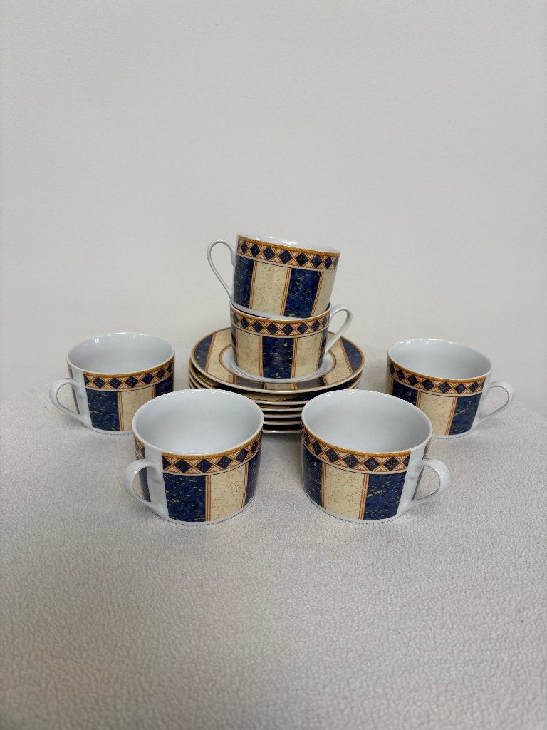 6tal kopjes & schotel Flirt by R&B Germany, High Life decor, Overige merken, Vintage, Ophalen of Verzenden, Zo goed als nieuw