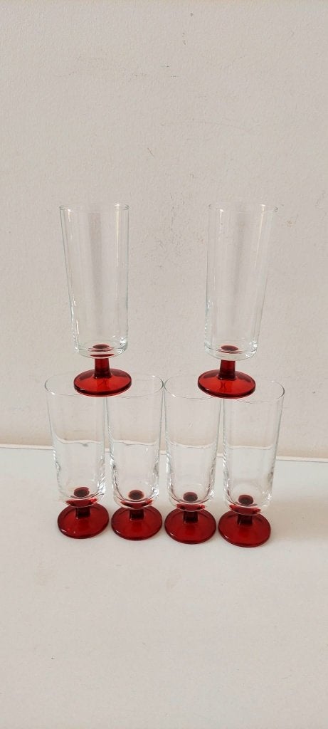 6 glazen Vintage Luminarc Champagne flûtes Suède Cavalier, Eu, Eu, Overige typen, Nieuw