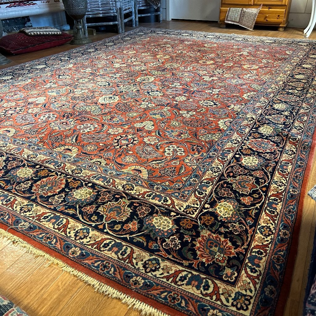 perzisch tapijt sarough handgeknoopt vloerkleed 364 x 256 cm, Taag 63, 2491 CS, Den Haag (Forepark), 200 cm of meer, Ophalen of Verzenden