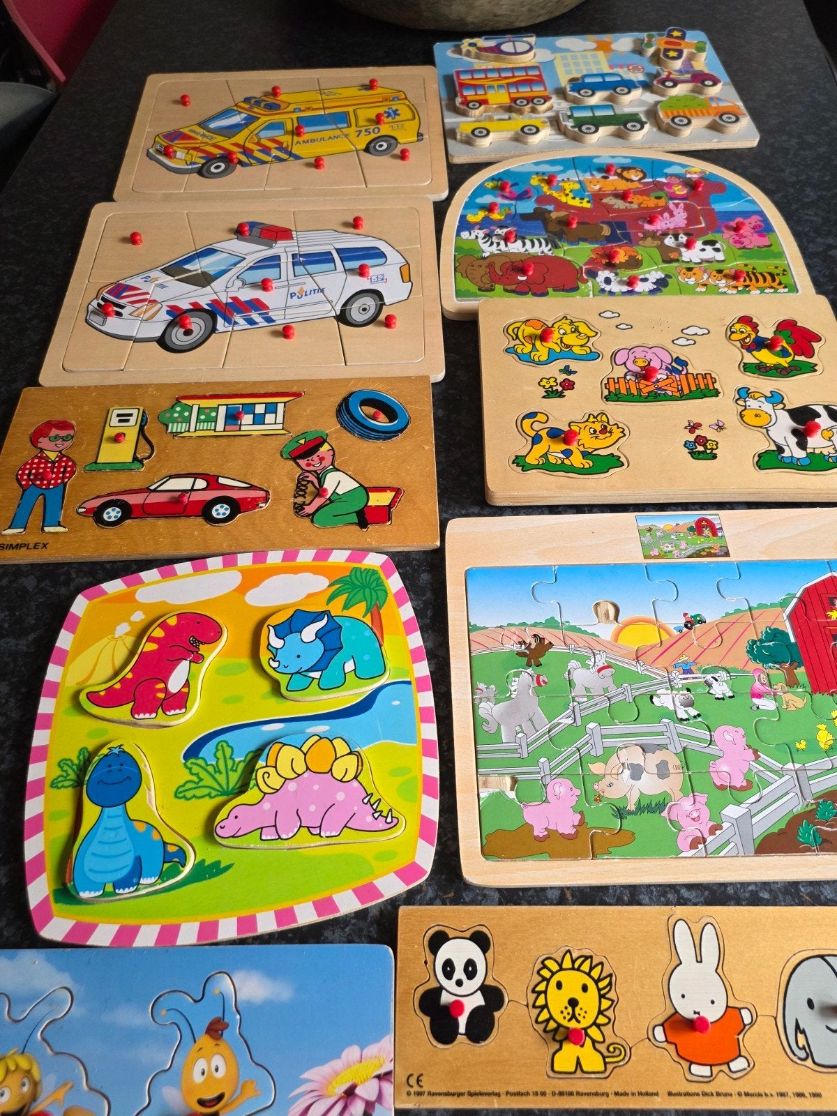 11 Houten Puzzels: Van Makkelijk tot Uitdagend, Ophalen, 2 tot 4 jaar, Gebruikt, Van hout