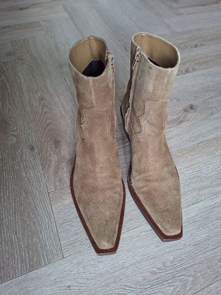 Zara zandkleurige Suède laarsjes, Overige kleuren, Zara, Lage of Enkellaarzen, Ophalen of Verzenden