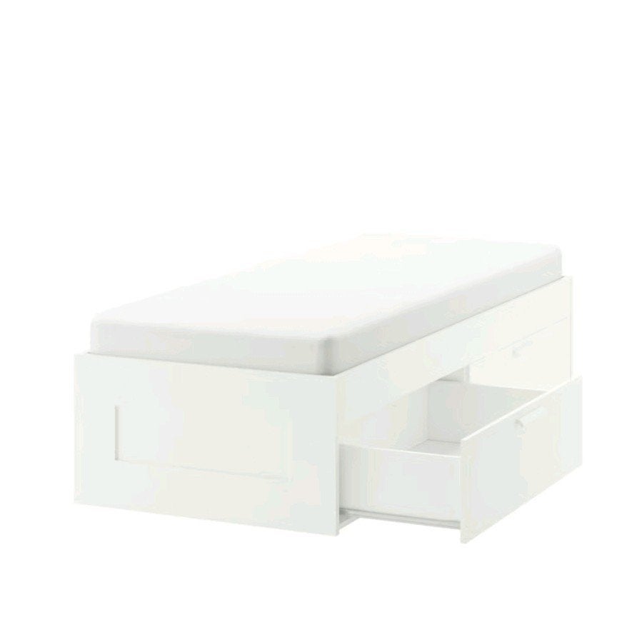 IKEA Brimnes 1p bed 90x200 zgan, Ophalen, 90 cm, Eenpersoons, Wit