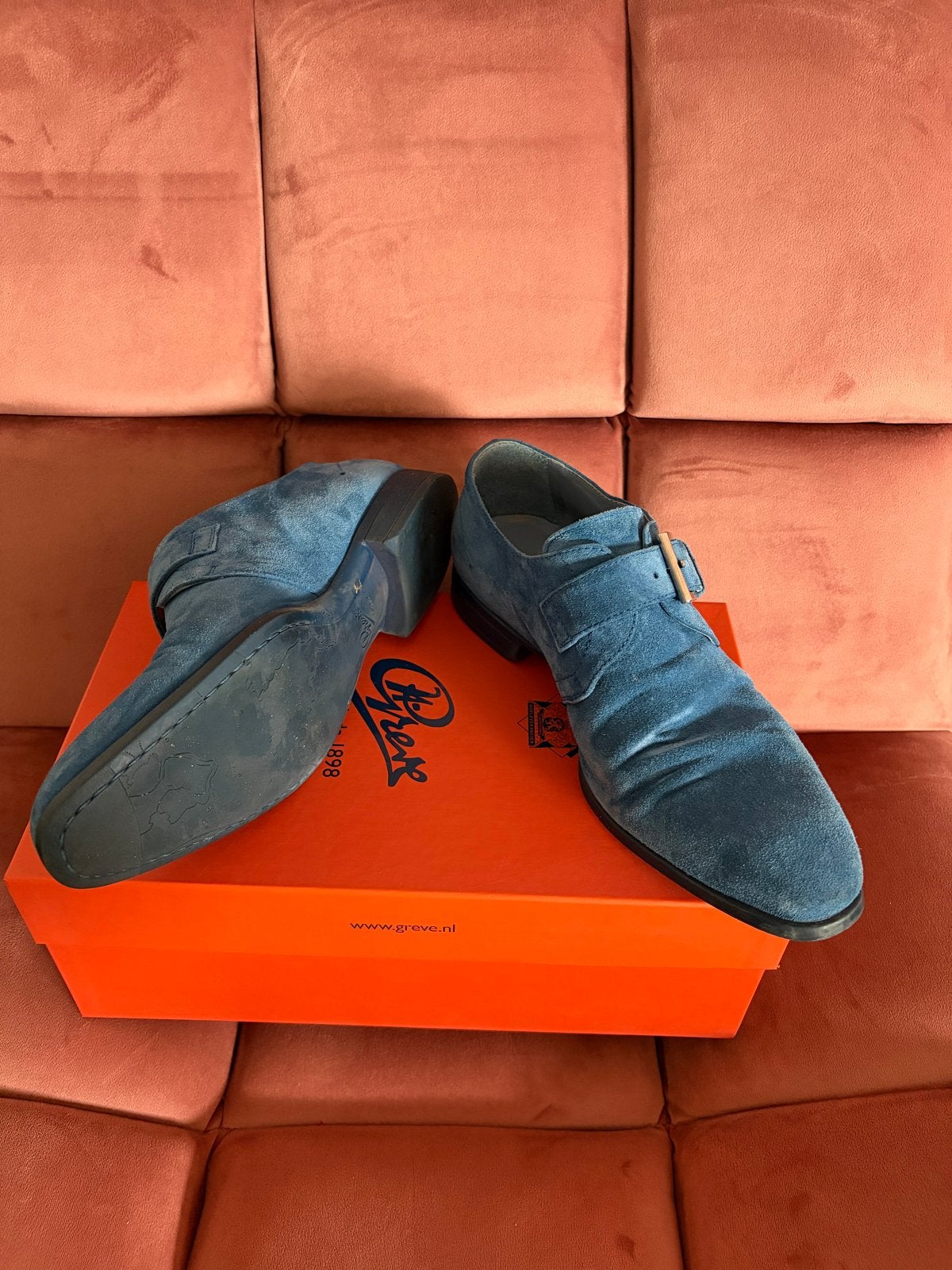 Greve herenschoenen - Monk schoenen - Maat 40, Kleding | Heren, Blauw, Ophalen of Verzenden, Gespschoenen, Zo goed als nieuw