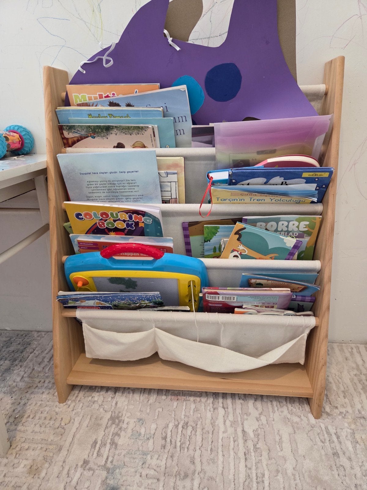 Kinderboekenkast montessori/Kinderboekenrek, Met plank(en), Minder dan 50 cm, Gebruikt, Overige materialen