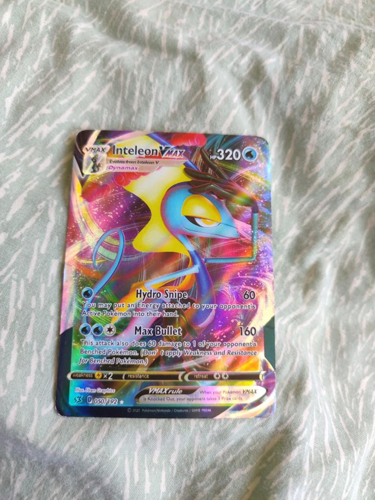 Pokémon Kaart Inteleon VMAX 050/192 ( beetje versleten‍️), Ophalen, Gebruikt, Losse kaart