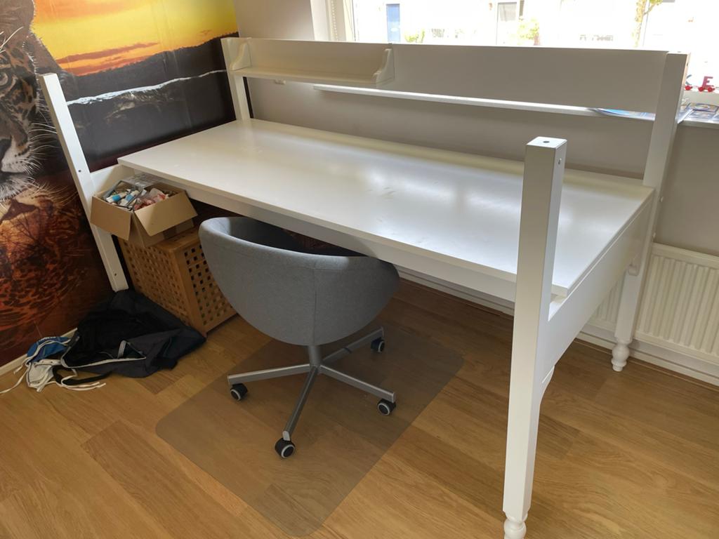 Bopita hoogslaper met bureau en rechte trap, Huis en Inrichting, Slaapkamer | Bedden, Gebruikt, Eenpersoons, 90 cm, 200 cm, Hout