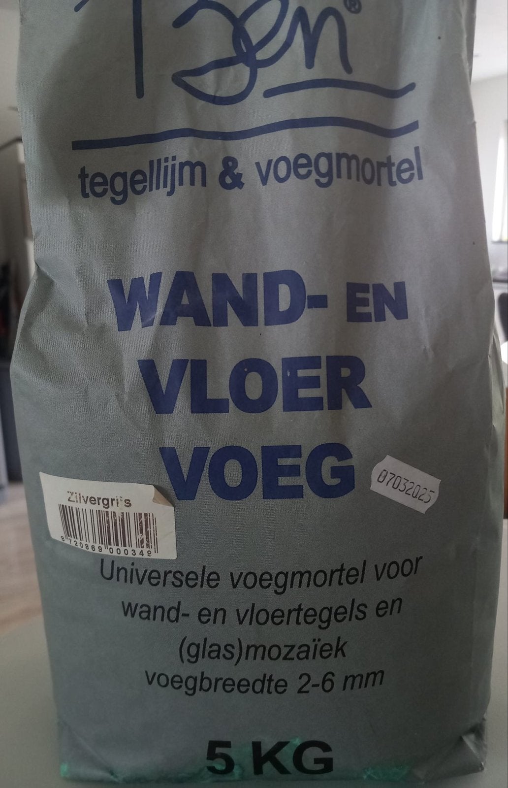 Ben Tegellijm & Voegmortel Zilvergrijs 5 KG, Ophalen, Nieuw, Overige typen